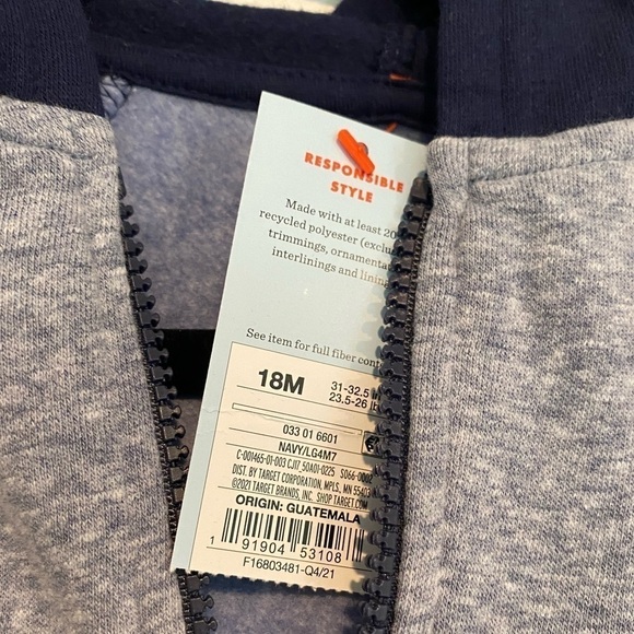 Cat & Jack Boy’s Zip-Up Sweatshirt - Picture 3 of 3